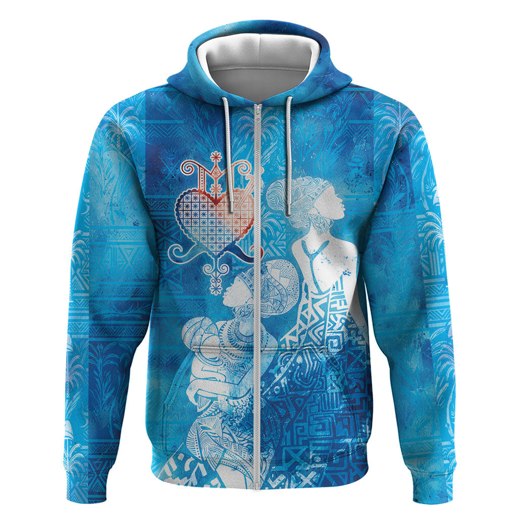 Afro Erzulie Dantor Veve Zip Hoodie Mother Goddess