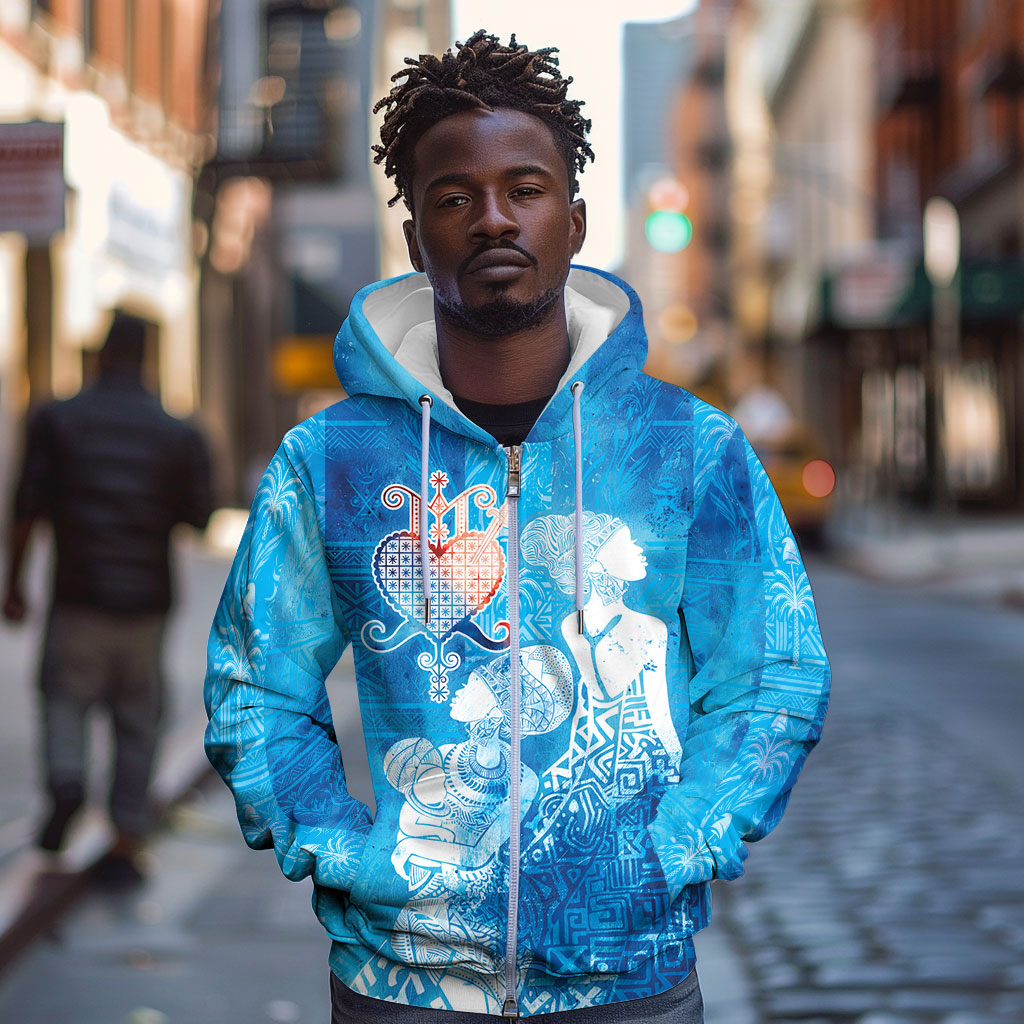 Afro Erzulie Dantor Veve Zip Hoodie Mother Goddess