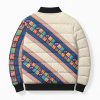 Zimbabwe Heritage Bomber Puffer Jacket Screen Print Animals Motif