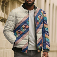 Zimbabwe Heritage Bomber Puffer Jacket Screen Print Animals Motif