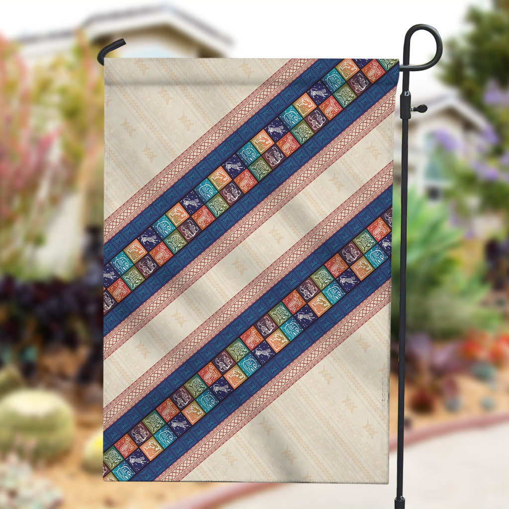 Zimbabwe Heritage Garden Flag Screen Print Animals Motif
