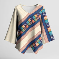 Zimbabwe Heritage Kimono Sleeve Blouse Screen Print Animals Motif