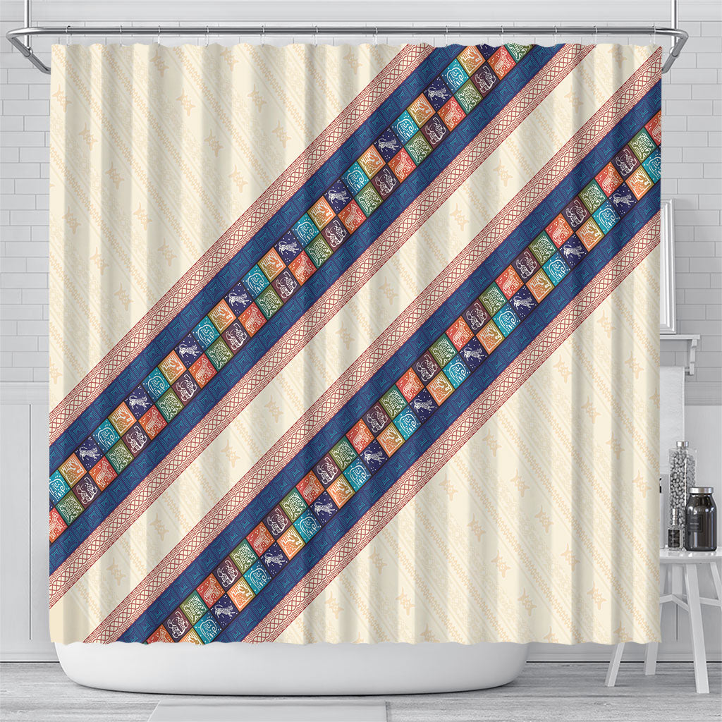 Zimbabwe Heritage Shower Curtain Screen Print Animals Motif