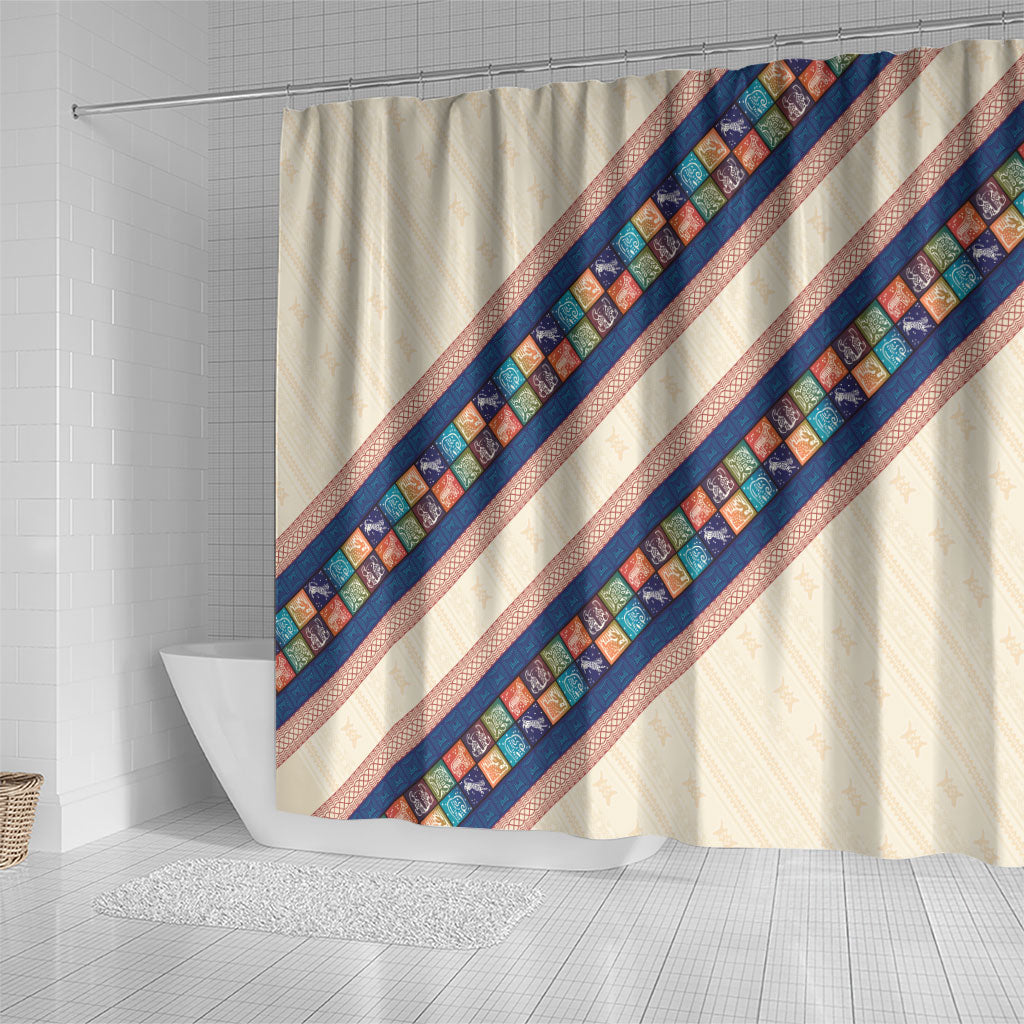 Zimbabwe Heritage Shower Curtain Screen Print Animals Motif