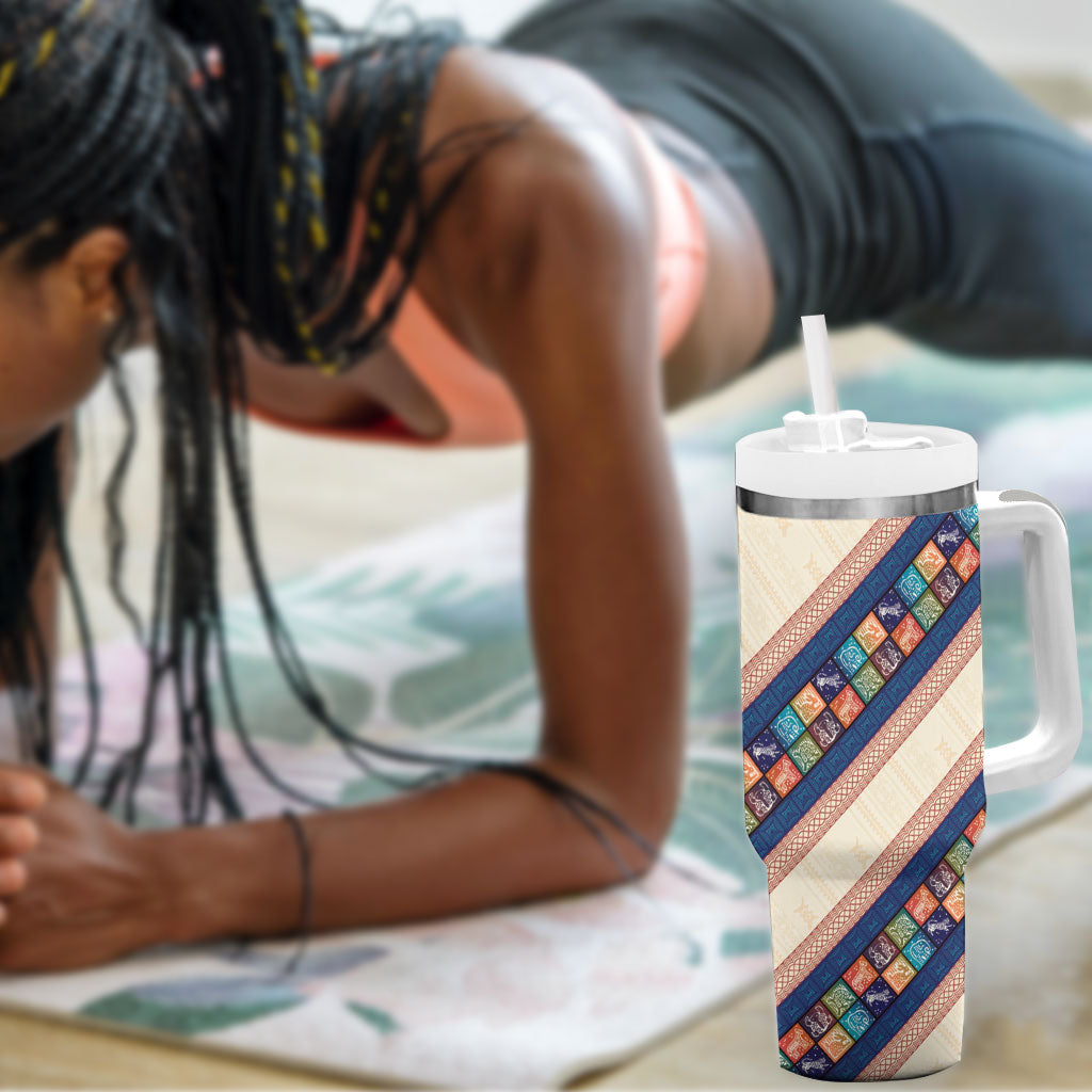 Zimbabwe Heritage Tumbler With Handle Screen Print Animals Motif
