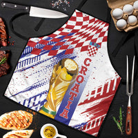 Croatia Football WC2026 White Apron Hrvatska Grunge Checkerboard - Wonder Print Shop