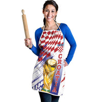Croatia Football WC2026 White Apron Hrvatska Grunge Checkerboard - Wonder Print Shop