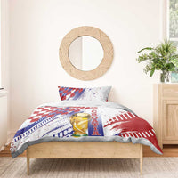 Croatia Football WC2026 White Bedding Set Hrvatska Grunge Checkerboard - Wonder Print Shop