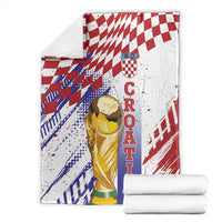 Croatia Football WC2026 White Blanket Hrvatska Grunge Checkerboard - Wonder Print Shop