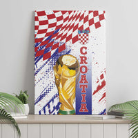 Croatia Football WC2026 White Canvas Wall Art Hrvatska Grunge Checkerboard - Wonder Print Shop