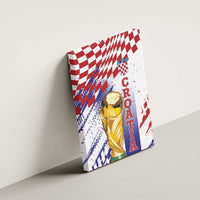 Croatia Football WC2026 White Canvas Wall Art Hrvatska Grunge Checkerboard - Wonder Print Shop