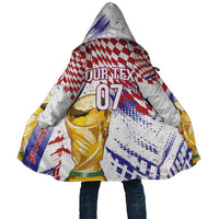 Croatia Football Custom WC2026 White Cloak Hrvatska Grunge Checkerboard - Wonder Print Shop