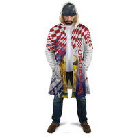 Croatia Football Custom WC2026 White Cloak Hrvatska Grunge Checkerboard - Wonder Print Shop