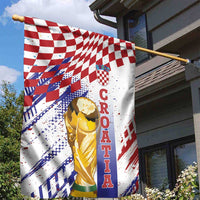 Croatia Football WC2026 White Garden Flag Hrvatska Grunge Checkerboard - Wonder Print Shop