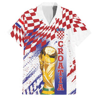 Croatia Football Custom WC2026 White Hawaiian Shirt Hrvatska Grunge Checkerboard - Wonder Print Shop