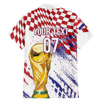 Croatia Football Custom WC2026 White Hawaiian Shirt Hrvatska Grunge Checkerboard - Wonder Print Shop