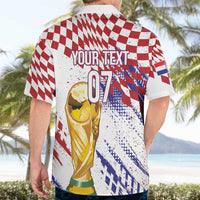 Croatia Football Custom WC2026 White Hawaiian Shirt Hrvatska Grunge Checkerboard - Wonder Print Shop