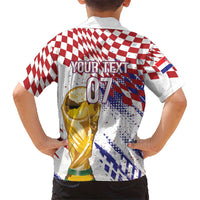 Croatia Football Custom WC2026 White Hawaiian Shirt Hrvatska Grunge Checkerboard - Wonder Print Shop