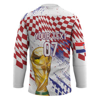 Croatia Football Custom WC2026 White Hockey Jersey Hrvatska Grunge Checkerboard - Wonder Print Shop