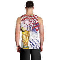 Croatia Football Custom WC2026 White Men Tank Top Hrvatska Grunge Checkerboard - Wonder Print Shop