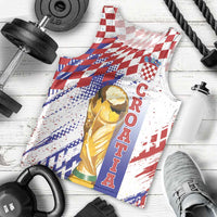 Croatia Football Custom WC2026 White Men Tank Top Hrvatska Grunge Checkerboard - Wonder Print Shop