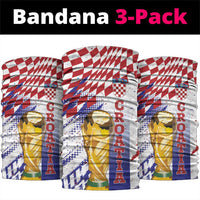 Croatia Football WC2026 White Neck Gaiter Hrvatska Grunge Checkerboard - Wonder Print Shop