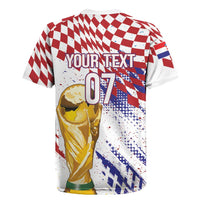 Croatia Football Custom WC2026 White Rugby Jersey Hrvatska Grunge Checkerboard - Wonder Print Shop