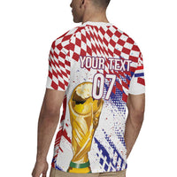 Croatia Football Custom WC2026 White Rugby Jersey Hrvatska Grunge Checkerboard - Wonder Print Shop
