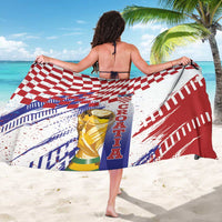 Croatia Football WC2026 White Sarong Hrvatska Grunge Checkerboard - Wonder Print Shop