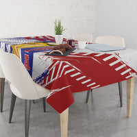 Croatia Football WC2026 White Tablecloth Hrvatska Grunge Checkerboard - Wonder Print Shop