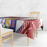 Croatia Football WC2026 White Tablecloth Hrvatska Grunge Checkerboard - Wonder Print Shop