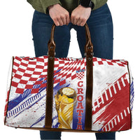 Croatia Football WC2026 White Travel Bag Hrvatska Grunge Checkerboard - Wonder Print Shop