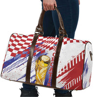 Croatia Football WC2026 White Travel Bag Hrvatska Grunge Checkerboard - Wonder Print Shop