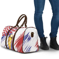 Croatia Football WC2026 White Travel Bag Hrvatska Grunge Checkerboard - Wonder Print Shop