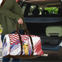 Croatia Football WC2026 White Travel Bag Hrvatska Grunge Checkerboard - Wonder Print Shop