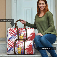 Croatia Football WC2026 White Travel Bag Hrvatska Grunge Checkerboard - Wonder Print Shop