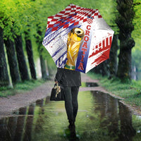 Croatia Football WC2026 White Umbrella Hrvatska Grunge Checkerboard - Wonder Print Shop