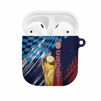 Croatia Football WC2026 Blue AirPods Case Hrvatska Grunge Checkerboard - Wonder Print Shop