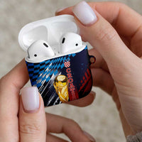 Croatia Football WC2026 Blue AirPods Case Hrvatska Grunge Checkerboard - Wonder Print Shop