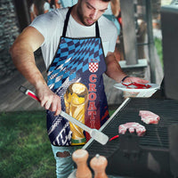 Croatia Football WC2026 Blue Apron Hrvatska Grunge Checkerboard - Wonder Print Shop