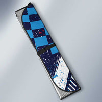 Croatia Football WC2026 Blue Auto Sun Shade Hrvatska Grunge Checkerboard - Wonder Print Shop