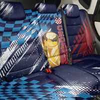 Croatia Football WC2026 Blue Back Car Seat Cover Hrvatska Grunge Checkerboard - Wonder Print Shop