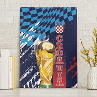 Croatia Football WC2026 Blue Canvas Wall Art Hrvatska Grunge Checkerboard - Wonder Print Shop