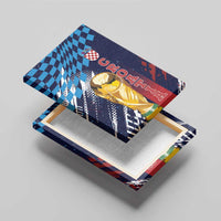 Croatia Football WC2026 Blue Canvas Wall Art Hrvatska Grunge Checkerboard - Wonder Print Shop