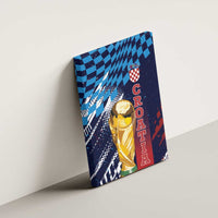 Croatia Football WC2026 Blue Canvas Wall Art Hrvatska Grunge Checkerboard - Wonder Print Shop