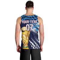 Croatia Football Custom WC2026 Blue Men Tank Top Hrvatska Grunge Checkerboard - Wonder Print Shop