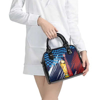 Croatia Football WC2026 Blue Shoulder Handbag Hrvatska Grunge Checkerboard - Wonder Print Shop