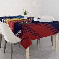 Croatia Football WC2026 Blue Tablecloth Hrvatska Grunge Checkerboard - Wonder Print Shop