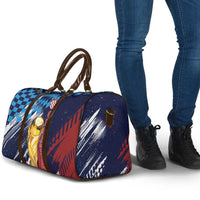 Croatia Football WC2026 Blue Travel Bag Hrvatska Grunge Checkerboard - Wonder Print Shop