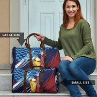 Croatia Football WC2026 Blue Travel Bag Hrvatska Grunge Checkerboard - Wonder Print Shop